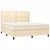 Vidaxl Box spring postelja z vzmetnico krem 180x200 cm blago