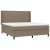 Vidaxl Box spring postelja z vzmetnico LED taupe 160x200 cm blago
