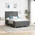 Vidaxl LED Box Spring Postelja Temno siva 140 x 190 cm blago