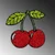 Wallity Zidna dekoracija Moss - Cherry, 40 x 42 cm, Crvena