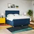 Vidaxl Box spring postelja z vzmetnico modra 180x200 cm blago