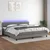 Vidaxl Box spring postelja z vzmetnico LED temno siva 200x200 cm blago
