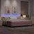 LED Box Spring Krevet s madracem Ružičasta 200 x 200 cm Baršun