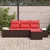 Set sofe s jastukom 4 pcs Smeđa Poli Ratan