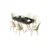 Hanah Home Set Trpezarijski sto i 6 stolica Lai, Krem-crni