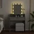 Toaletni stolić s LED svjetlima siva boja betona 80x41x144,5 cm