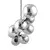 Luster na sajli ROSSI 8xE14/10W/230V crna/siva