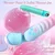 SuperLove Double Pleasure Heating Massage Wand & Bullet Vibrator Set Blue-Pink