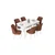 Hanah Home Set Trpezarijski sto i 6 stolica Nef, Terakota