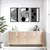 WallXpert metalni zidni ukras DCV-1105-MT, apstraktni krugovi i pruge u 3 rama, 3 dela, 30 x 50 cm, crni