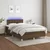 Vidaxl Box spring postelja z vzmetnico LED tem. rjava 120x190 cm blago
