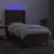 Vidaxl Box spring postelja z vzmetnico LED temno rjava 90x190 cm blago