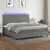 Vidaxl Box spring postelja z vzmetnico LED temno siva 200x200 cm blago