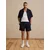 DAN FOX APPAREL Hlače Ian marine/bela
