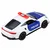 Policijski športni avtomobil, kovinski, na vleko, bel 1:43