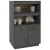 Visoka komoda siva 67 x 40 x 108,5 cm od masivne borovine