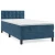 Greatstore Box spring postelja z vzmetnico temno moder 90x190 cm žamet