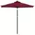 Vrtni suncobran s čeličnom šipkom LED bordo 225 x 225 x 212 cm