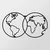Wallity Zidna dekoracija World Map 10, 60x34 cm, 1.2mm, Crna