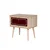 HANAH HOME Two 621 Noćni stočić, 2 fioke, 60x61x40cm, Krem-bordo