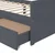 Vidaxl Posteljni okvir s predali temno siva borovina 90x200 cm