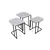 Hanah Home Set klub stolova, 3 komada Ce Metal Zigon Belo-Crni