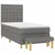 Vidaxl Box spring postelja z vzmetnico temno siva 90x200 cm blago