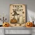 WallXpert slika na platnu 70100HALC-001, natpis Trick or Treat sa dva duha i bundevom u retro stilu, 70 x 100 cm