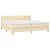 Vidaxl Box spring postelja z vzmetnico krem 200x200 cm blago