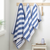 Bela/modra bombažna brisača 50x85 cm Stripe Jacquard – Bianca