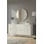 Hanah Home komoda Ayshe 150, 150 cm, bela / travertin / srebrna