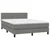 Vidaxl Box spring postelja z vzmetnico LED temno siva 140x200 cm blago