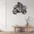 WallXpert metalni zidni ukras 5241, motociklista na sportskom motociklu, 75 x 63 cm, crni