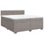 vidaXL Box spring postelja z vzmetnico taupe 200x200 cm blago, (21302406)