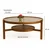 Hanah Home Klub sto Flora, 100x48 cm, Braon