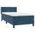 Vidaxl Box spring postelja z vzmetnico temno modra 100x200 cm žamet