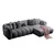 Atelier del Sofa Ugaona garnitura na razvlačenje N-Line Right, 265 x 185 x 95 cm, Tamnosiva