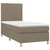 Vidaxl Box spring postelja z vzmetnico LED taupe 90x200 cm blago