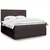 Vidaxl Box spring postelja z vzmetnico temno rjava 180x200 cm blago