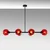 Opviq Luster Benek-15-14471, 103x40x74cm, IP20, Crno-crveni