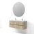 Skye Decor Set kupatilskog ormarića sa umivaonikom i ogledalom, 2 dela, Krem