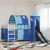 Vidaxl Postelja z loft tipom za otroke Bela in modra 107 x 200 cm