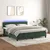 Vidaxl Box spring postelja z vzmetnico LED tem. zelena 180x200cm žamet