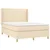 Vidaxl Box spring postelja z vzmetnico krem 140x190 cm blago