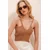 Trend Alacati Stili Ženska bluza bez rukava ALC-X10041, V-izrez, Smeđa