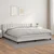Vidaxl Box spring postelja z vzmetnico bela 200x200 cm umetno usnje