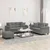 3-dijelni set sofa s jastucima tamnosivi od mikrovlakana