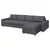 VIMLE Sofa 4-sed i lenjivac, sa širokim rukohvatima/Gunnared zagasitosiva
