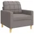 4-dijelni set sofa s tabureom i jastucima smeđesivi tkanina