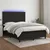 Vidaxl Box spring postelja z vzmetnico LED črna 140x200 cm blago